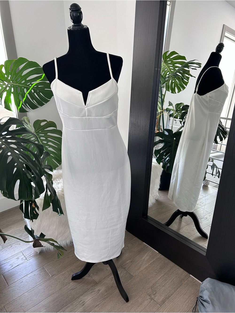 White sexy simple slip dress size XL